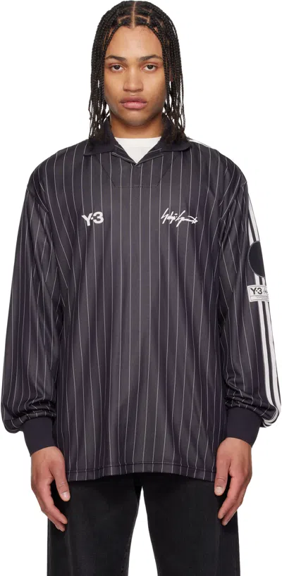 Y-3 Black Zinedine Zidane Soccer Long Sleeve Jersey T-shirt