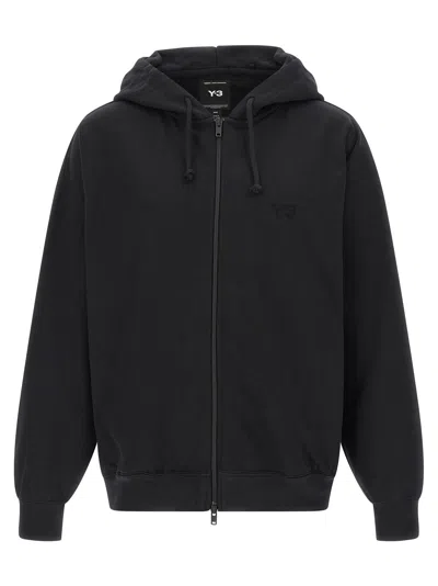 Y-3 Brushed Terry Zip Hoodie In Black