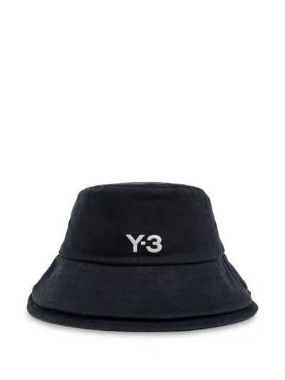 Y-3 Bucket Hat With Logo Print In Black