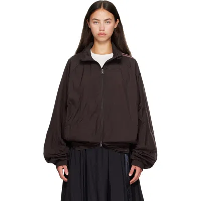 Y-3 Burgundy Gradient 3-stripes Nylon Track Jacket In Red