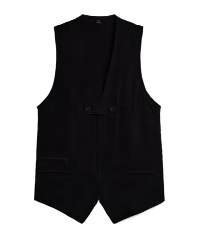 Y-3 Button Zip Vest In Black