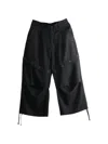 Y-3 Button-embellished Drawstring-hem Trousers In Black