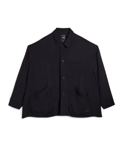 Y-3 Button-up Front-pocket Shirt In Black