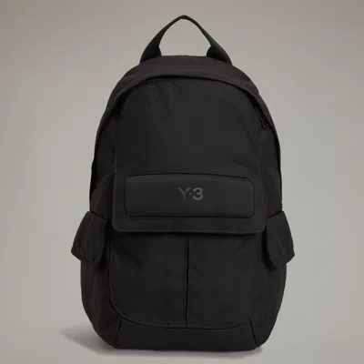 Y-3 Canvas Cotton Backpack With Pockets In Black