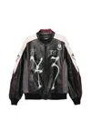 Y-3 Chito Graffiti-print Leather Jacket In Black