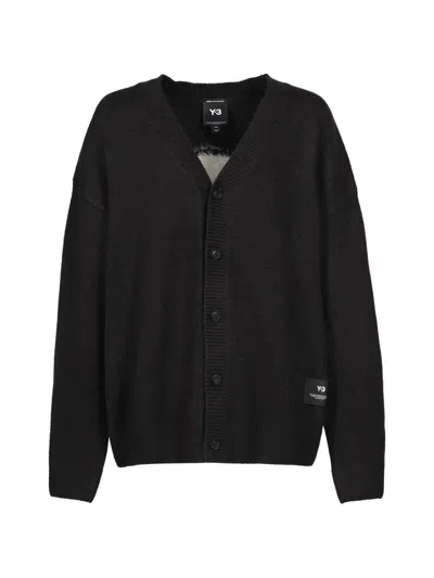 Y-3 Chito Graphic Knitted Cardigan In Black