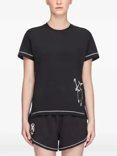 Y-3 Chito Graphic Running Short Sleeve T-shirt In Black