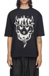 Y-3 Cotton Crew Neck Graphic Print T-shirt In Black