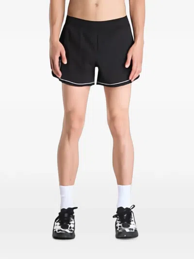Y-3 Chito Graphic-print Side-slit Shorts In Black