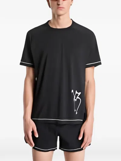 Y-3 Beach Shirt Crew Neck Graphic Print In Black