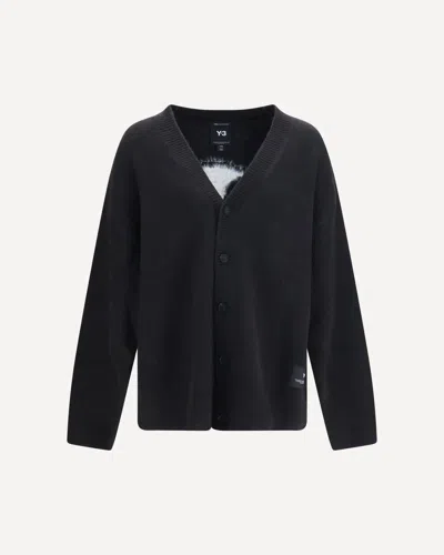 Y-3 Chito V-neck Cardigan With Graphic Back In Black