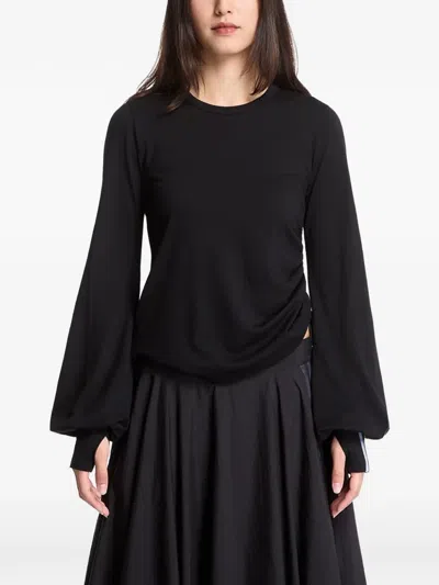 Y-3 CINCHED DRAPE LONG-SLEEVE TOP