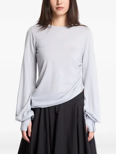 Y-3 Cinched Draped Top In Gray