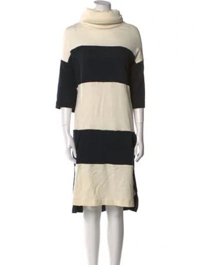 Pre-owned Y-3 Colorblock Pattern Midi Length Dress In Neutral