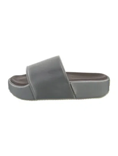 Pre-owned Y-3 Colorblock Pattern Slides In Silver