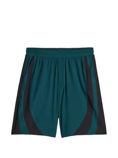 Y-3 Colourblock Shorts In Green