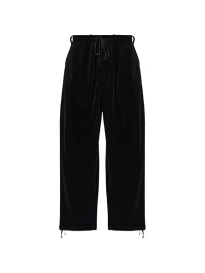 Y-3 Corduroy Drawstring Trousers In Black