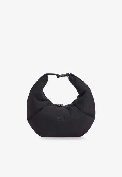 Y-3 Crescent Nylon Shoulder Bag In Black