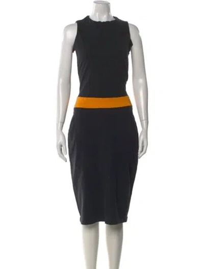 Pre-owned Y-3 Crew Neck Knee-length Dress In Black