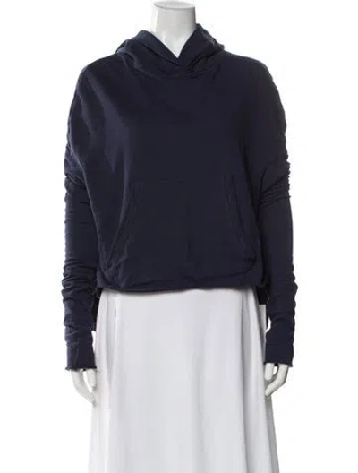 Pre-owned Y-3 Crew Neck Long Sleeve Hoodie In Blue