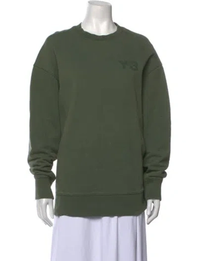 Pre-owned Y-3 Crew Neck Long Sleeve Sweatshirt In Green