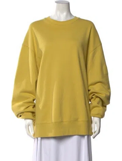 Pre-owned Y-3 Crew Neck Long Sleeve Sweatshirt In Yellow