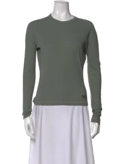Pre-owned Y-3 Crew Neck Long Sleeve Top In Green
