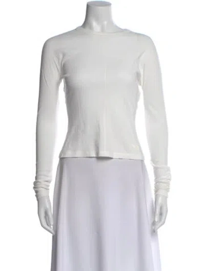 Pre-owned Y-3 Crew Neck Long Sleeve Top In White