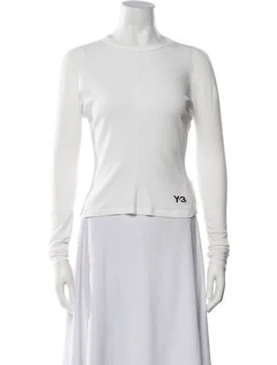 Pre-owned Y-3 Crew Neck Long Sleeve Top In White