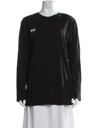 Pre-owned Y-3 Crew Neck Long Sleeve T-shirt In Black