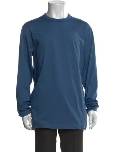 Pre-owned Y-3 Crew Neck Long Sleeve T-shirt In Blue