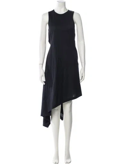 Pre-owned Y-3 Crew Neck Midi Length Dress In Black