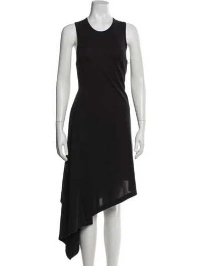Pre-owned Y-3 Crew Neck Midi Length Dress In Blue