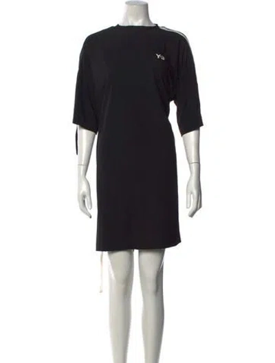 Pre-owned Y-3 Crew Neck Mini Dress In Black
