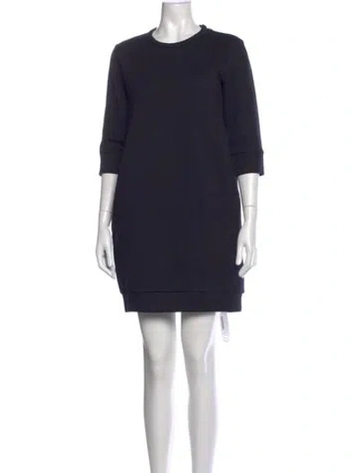 Pre-owned Y-3 Crew Neck Mini Dress In Blue