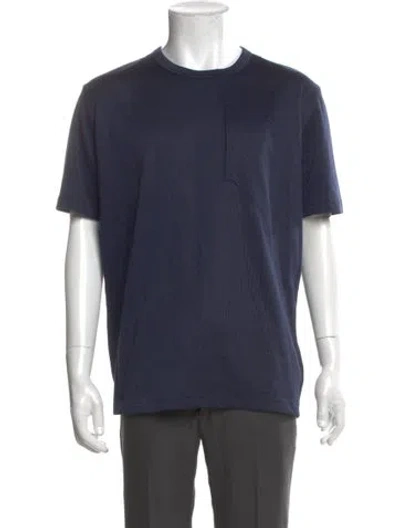 Pre-owned Y-3 Crew Neck Short Sleeve T-shirt In Blue