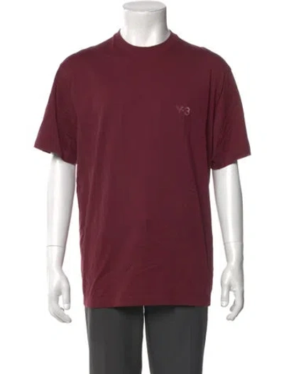 Pre-owned Y-3 Crew Neck Short Sleeve T-shirt In Burgundy