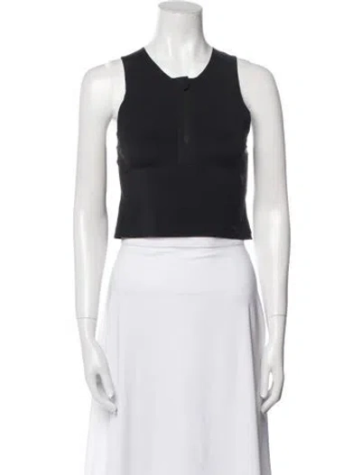 Pre-owned Y-3 Crew Neck Sleeveless Crop Top In Black
