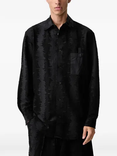 Y-3 Deco Stitch Long-sleeve Shirt In Black