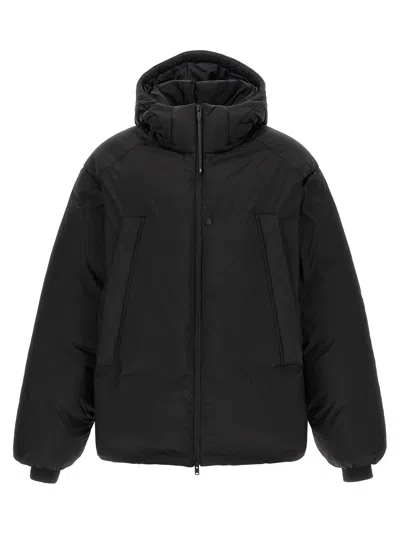 Y-3 Detachable Hood Down Jacket In Brown