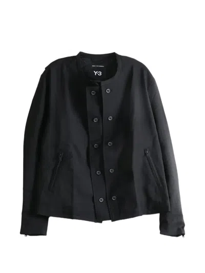 Y-3 Wide-cut Draped Black Jacket With Contemporary Silhouette