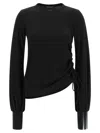Y-3 Merino Wool With Side Drawstring Long-sleeve T-shirt In Black