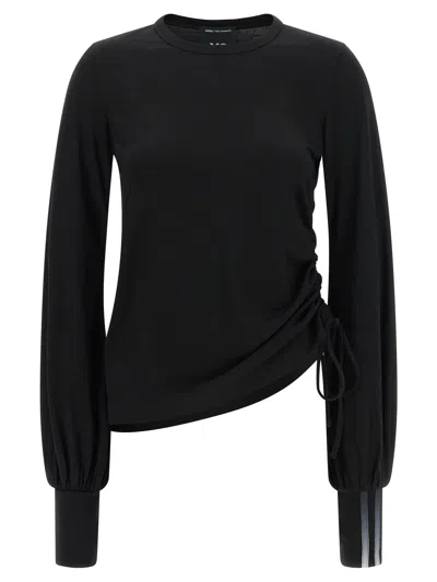 Y-3 Merino Wool With Side Drawstring Long-sleeve T-shirt In Black