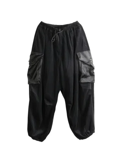 Y-3 Drawstring Cargo Pants In Black