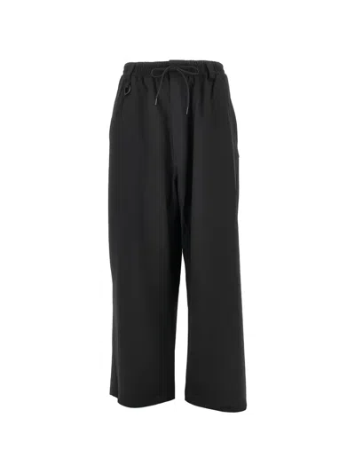 Y-3 Drawstring Straight-leg Trousers In 블랙
