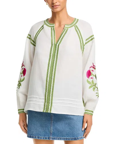 Y-3 Elie Tahari Sofia Embroidered Blouse In White