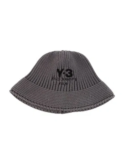 Pre-owned Y-3 Embroidered Knit Loopy Brim Hat In Gray