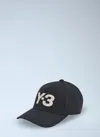 Y-3 Logo Baseball Cap Six Panel Curved Peak In Black