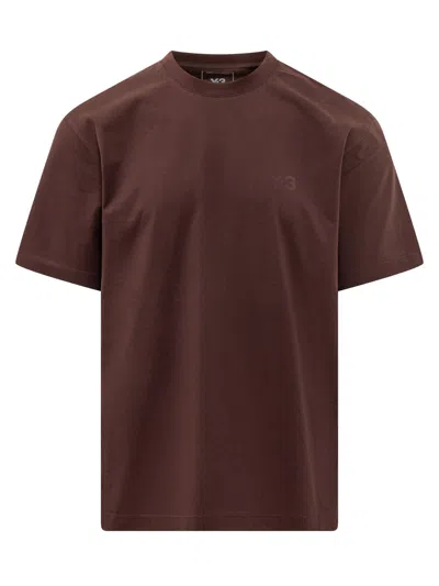 Y-3 Essential Short Sleeve Tee In Burgundy