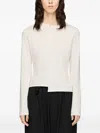 Y-3 Fitted Long Sleeve T-shirt In White